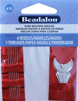 Beadalon #10 Hard Needles - 6 Count with Threader