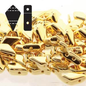 [ 4-2-B-1 ] Czech Kite Beads : 9x5mm - KT95-GP - Gold Plated - 25 Count