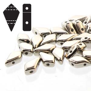 Czech Kite Beads : 9x5mm - KT95-NI - Nickel Plated - 25 Count