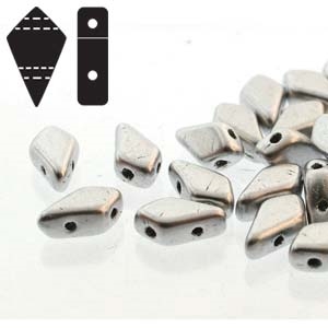 Czech Kite Beads : 9x5mm - KT9500030-01700 - Matte Aluminum - 25 Count