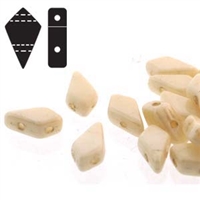 [ 8-1-F-2 ] Czech Kite Beads : 9x5mm - KT9503000-14413 - Chalk Beige Luster - 25 Count