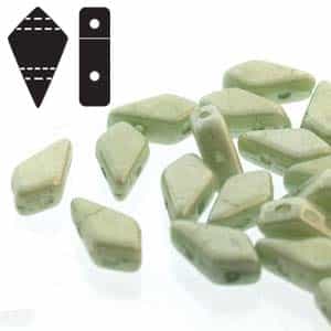 Czech Kite Beads : 9x5mm - KT9503000-14457 - Chalk Green Luster - 25 Count