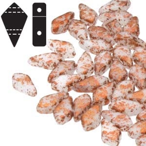 Czech Kite Beads : 9x5mm - KT9503000-94412 - Copper Splash Chalk - 25 Count