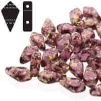 Czech Kite Beads : 9x5mm - KT95-20060-94401 - Gold Splash Amethyst - 25 Count