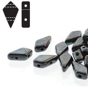 Czech Kite Beads : 9x5mm - KT9523980-14400 - Jet Hematite - 25 Count