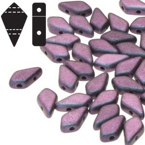 [ 8-1-F-2 ] Czech Kite Beads : 9x5mm - KT9523980-94102 - Polychrome Mixed Berry - 25 Count