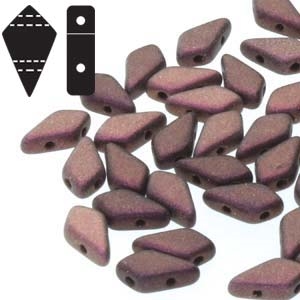 Czech Kite Beads : 9x5mm - KT9523980-94106 - Polychrome Plum - 25 Count