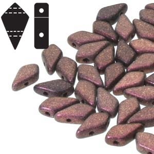 [ 8-1-F-2 ] Czech Kite Beads : 9x5mm - KT9523980-94108 - Polychrome Dark Violet - 25 Count