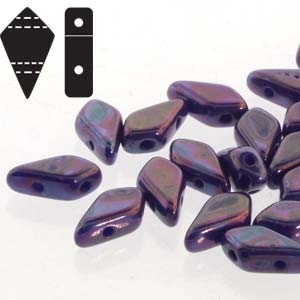 Czech Kite Beads : 9x5mm - KT9533050-15001 - Royal Blue Nebula - 25 Count