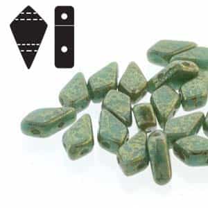 Czech Kite Beads : 9x5mm - KT9563120-15495 - Turquoise Green Lumi - 25 Count