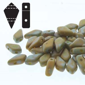 Czech Kite Beads : 9x5mm - KT9583120-85001 - Lemon Matte Nebula - 25 Count