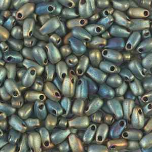 [ 3-1-B-T ] Miyuki Long Drop 3x5.5mm - LDP-2008 - M MA Green - 10 Grams