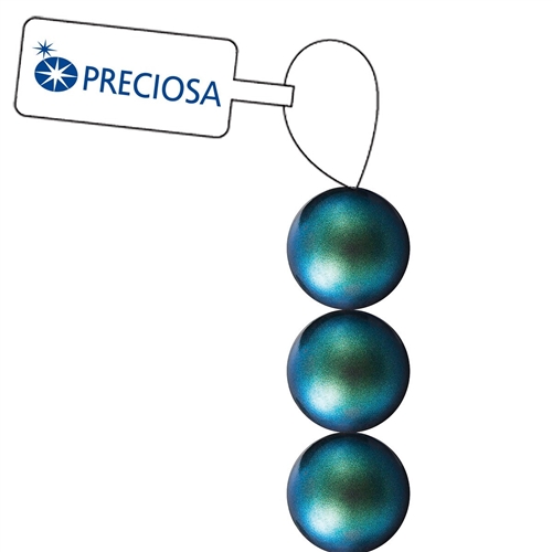Preciosa Maxima 4mm Pearl - Pearlescent Peacock Green - 31 Pearls per Strand