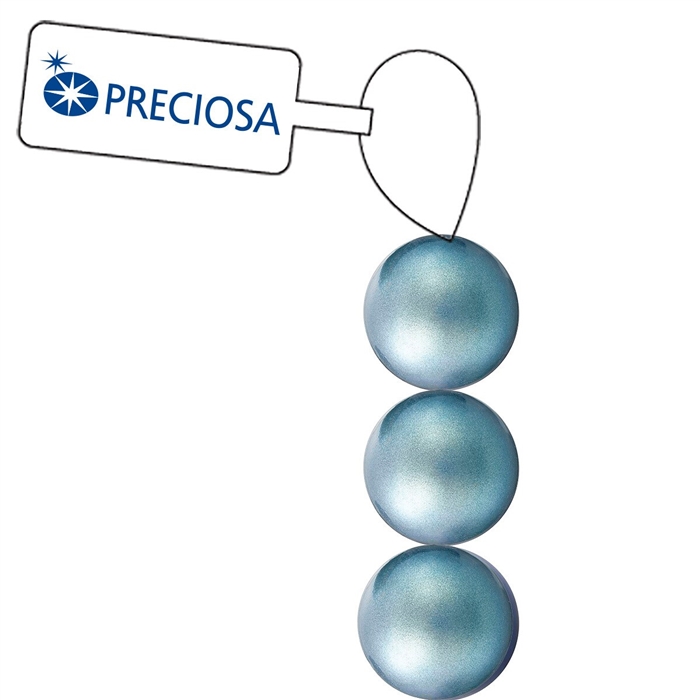 Preciosa Maxima 6mm Pearl - Pearlescent Blue - 21 Pearls per Strand
