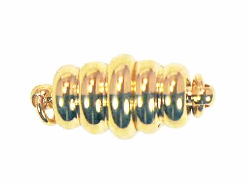 Gold Plated Brass Magnetic Swirl Oval Clasp 13x8mm