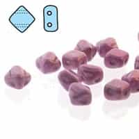 Czech Silky 2-Hole Beads "Mini" 5x5mm - MiniCZS-02010-14494 - Lilac Luster - 40 Bead Strand