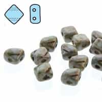 Czech Silky 2-Hole Beads "Mini" 5x5mm - MiniCZS-02010-65431 - Lazure Blue - 40 Bead Strand