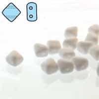 Czech Silky 2-Hole Beads "Mini" 5x5mm - MiniCZS-03000 - Chalk - 40 Bead Strand