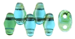 [ OR ] MiniDuo-W6002 - MiniDuo 2/4mm : Twilight - Aquamarine - 25 Count