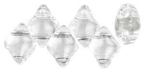 MiniGem-00030 - MiniGem 2-Hole Beads - 3x5mm - Crystal - 25 Count