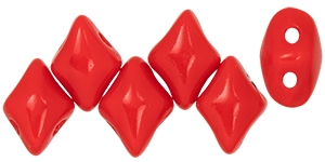 MiniGem-9320 - MiniGem 2-Hole Beads - 3x5mm -  Opaque Red - 25 Count