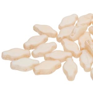 NAV61203000-14413 - Navette Beads 6x12mm Opaque White Champagne - 25 Count