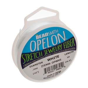[ 7-1-A-2 ] Opelon White Stretch Jewelry Fiber Cord - 5 Meters (Just Over 5 Yards)