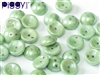 PB-03000-14459 - Czech Piggy Beads 4x8mm - Chalk White Teal Luster - 25 Beads
