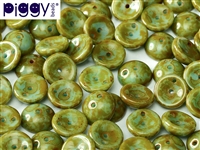 PB-63020-86800 - Czech Piggy Beads 4x8mm - Turquoise Travertiin - 25 Beads