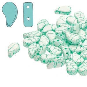 PD8502010-24605 - PaisleyDuo 8x5mm - Ionic White/Green - 25 Count