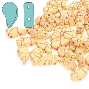 PD8502010-24606 - PaisleyDuo 8x5mm - Ionic Light Yellow/Dark Red - 25 Count