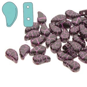 PD8502010-24615 - PaisleyDuo 8x5mm - Ionic Jet/Pink - 25 Count