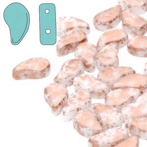 PD8503000-94412 - Chalk White Copper Splash- PaisleyDuo 8x5mm - 25 Count