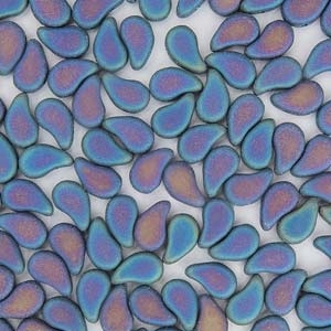 [ 6-1-F-3 ] PD8523980-21135 - PaisleyDuo 8x5mm - Jet Blue Matte Iris - 25 Count