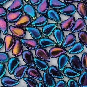 PD8523980-21435 - PaisleyDuo 8x5mm - Jet Blue Iris - 25 Count
