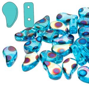 PD8560020-27894DO - Aqua Full AB Azuro Dot - PaisleyDuo 8x5mm - 25 Count