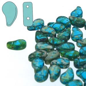 [ 2-2-B-3 ] PD8560020-43500 - Aqua Rembrandt - PaisleyDuo 8x5mm - 25 Count