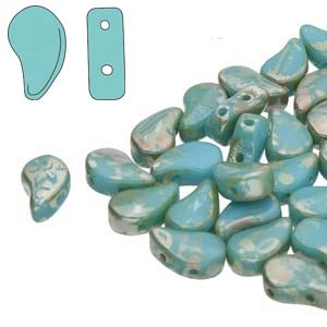 PD8563030-43500 - Turquoise Blue Rembrandt - PaisleyDuo 8x5mm - 25 Count