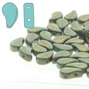 [ 2-2-B-3 ] PD8563130-15495 - PaisleyDuo 8x5mm - Green Turquoise Lumi - 25 Count