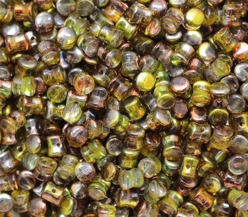 Preciosa Pellet Beads 4x6mm - PE00030-95400 Magic Green - 25 Beads