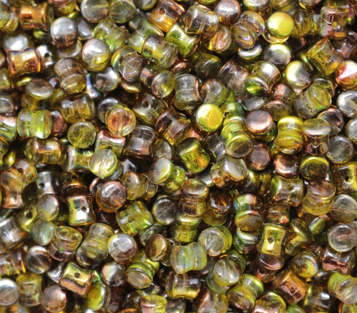 Preciosa Pellet Beads 4x6mm - PE00030-95400 Magic Green - 25 Beads