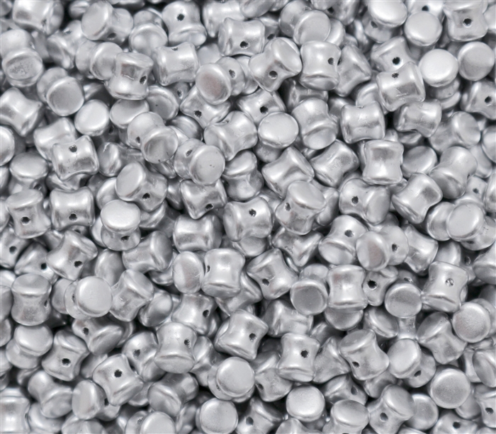 Preciosa Pellet Beads 4x6mm - PE01700 Aluminum Silver - 25 Beads