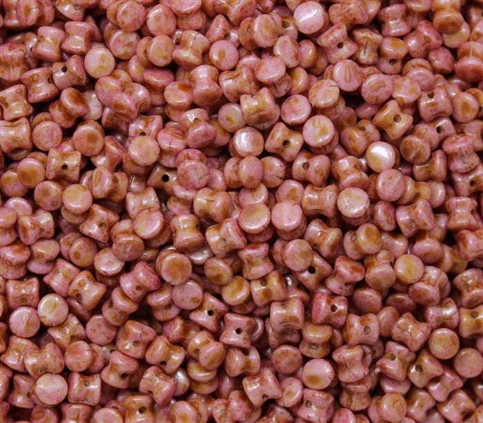 Preciosa Pellet Beads 4x6mm - PE02010-65304 - Alabaster Red/Brown Travertin - 25 Beads