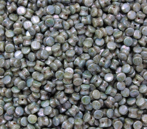 Preciosa Pellet Beads 4x6mm - PE03000-65431 - Chalk White Blue - 25 Beads
