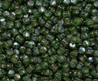 Preciosa Pellet Beads 4x6mm - PE50710-86800 - Emerald Travertin - 25 Beads