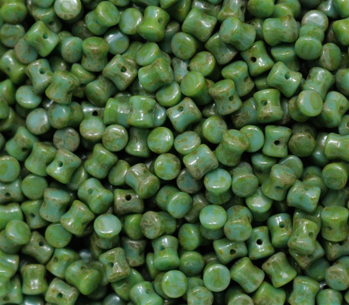 Preciosa Pellet Beads 4x6mm - PE63130-86805 Jade Dark Travertin - 25 Beads