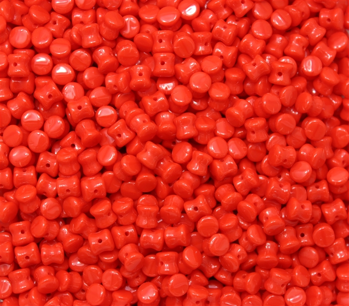 Preciosa Pellet Beads 4x6mm - PE93180 - Opaque Red - 25 Beads