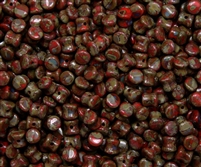 Preciosa Pellet Beads 4x6mm - PE93180-86800 - Opaque Red Travertin - 25 Beads