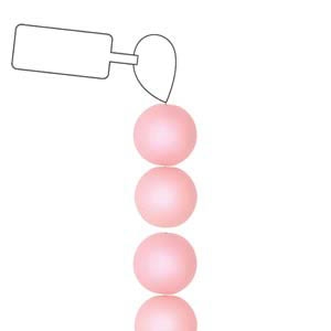 POL06RN-LR-ST - 6mm Round Polaris Beads - Light Rose - 25 Beads per Strand