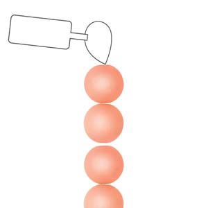 POL06RN-RP-ST - 6mm Round Polaris Beads - Rose Peach - 25 Beads per Strand